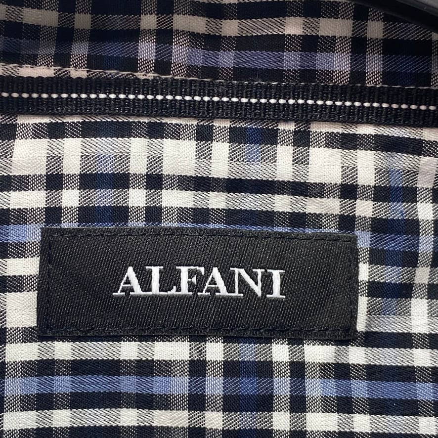 ALFANI Soft Shore Plaid Woven Long Sleeve Button Down Shirt SZ XL