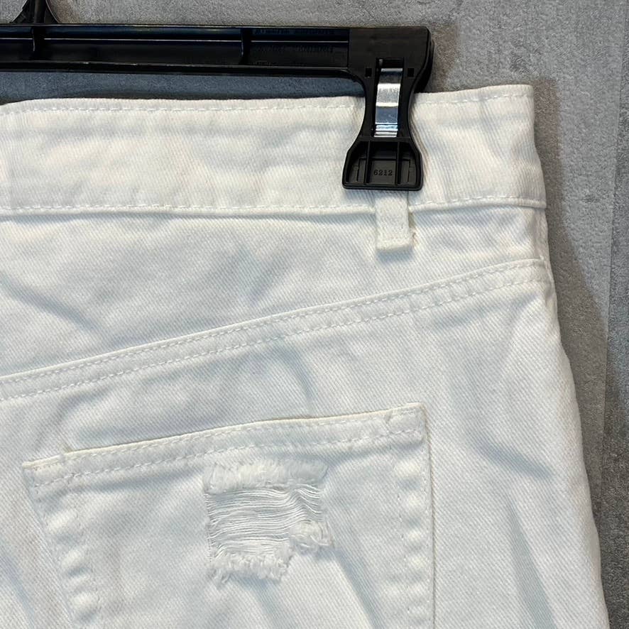 AFRM Women's White Luisa Distressed High-Rise Ankle Crop Skinny Denim Jeans SZ26