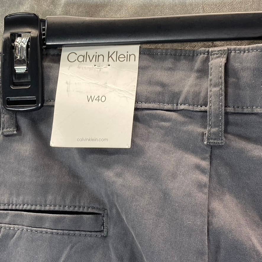 CALVIN KLEIN Men's Asphalt Slim-Fit Comfort Chino Shorts SZ 40