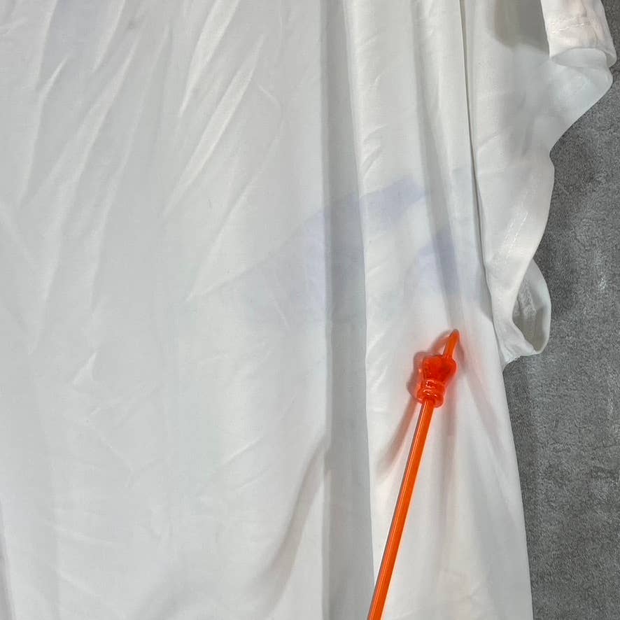 BAR III Women's Plus Blanc V-Neck Seamed Short-Sleeve Top SZ 2X