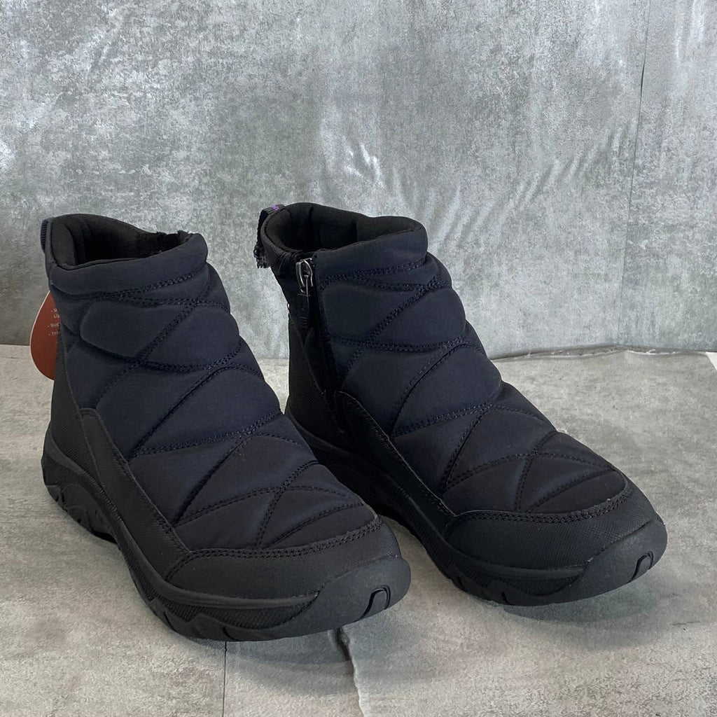 EASY SPIRIT Women's Black Fabric Tru Round-Toe Casual Cold Weather Booties SZ 6