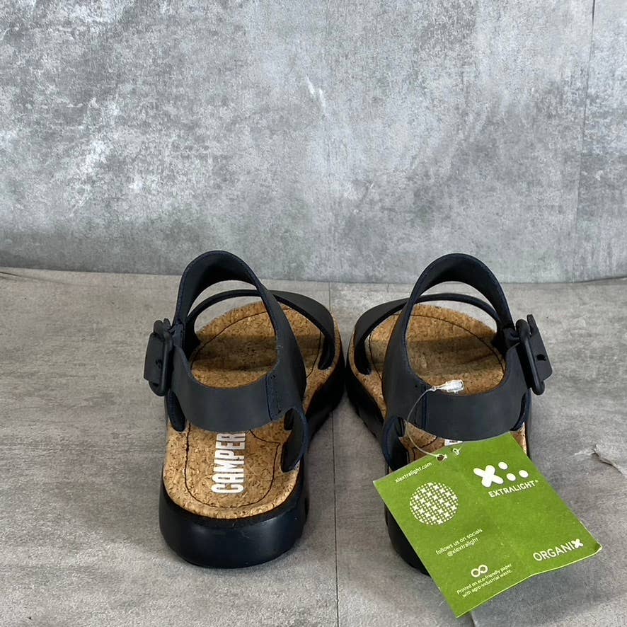 CAMPER Women's Black Leather Oruga Lightweight Two-Strap Slide Sandals SZ 5