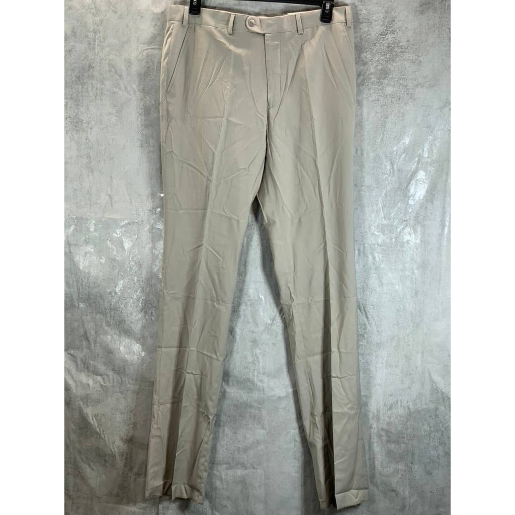 PERRY ELLIS PORTFOLIO Men's Toast Modern-Fit Flat Front Dress Pants SZ 36