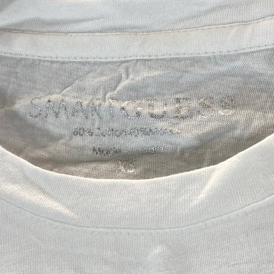 GUESS Women's Pure White Earth Graphic Crewneck Short-Sleeve T-Shirt SZ XS