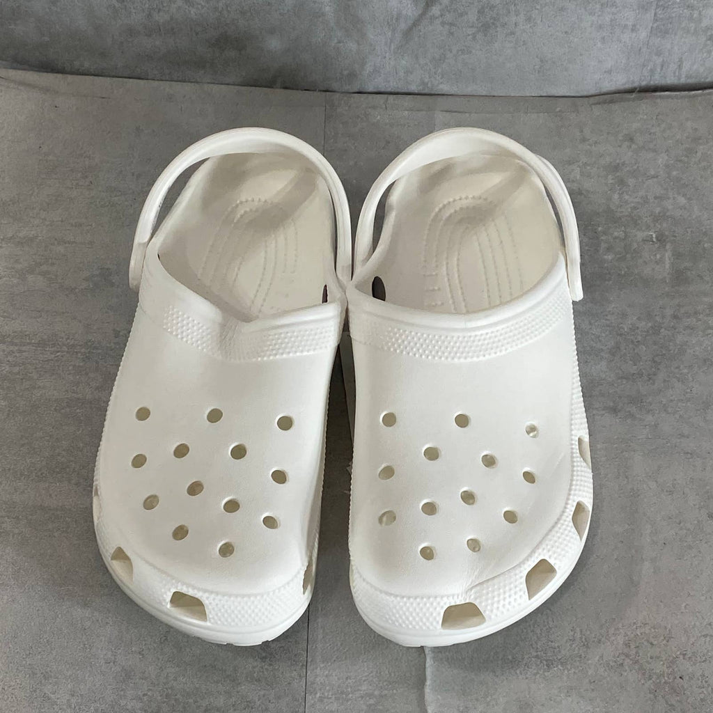 CROCS Unisex White Slip-On Heel Strap Lightweight Classic Clog Sandal SZ M10/W12