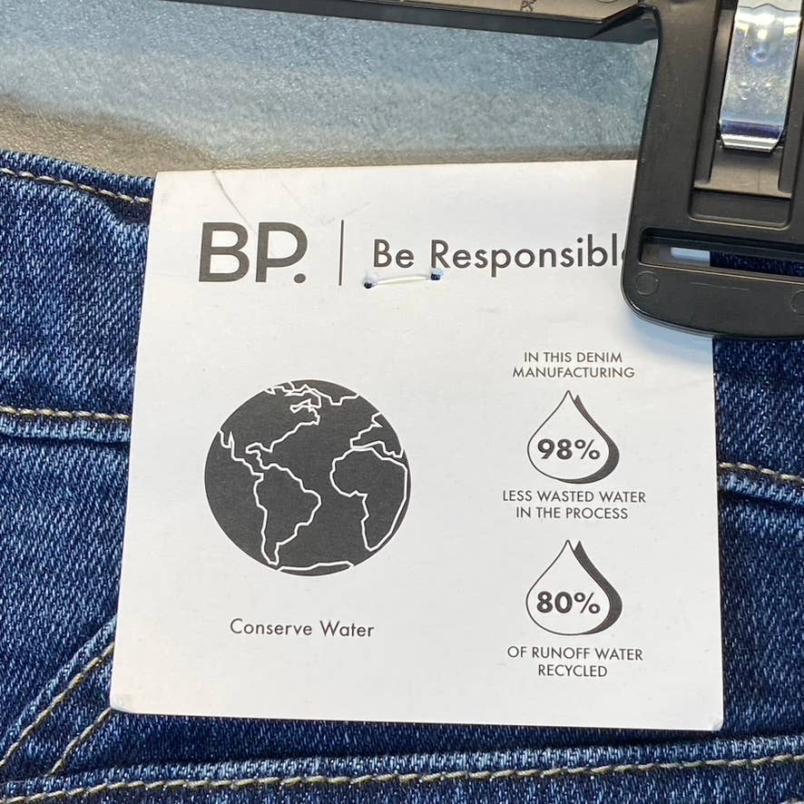 BP Women's Plus Size Dark Wash Distressed High-Rise Denim Mom Jeans SZ 18