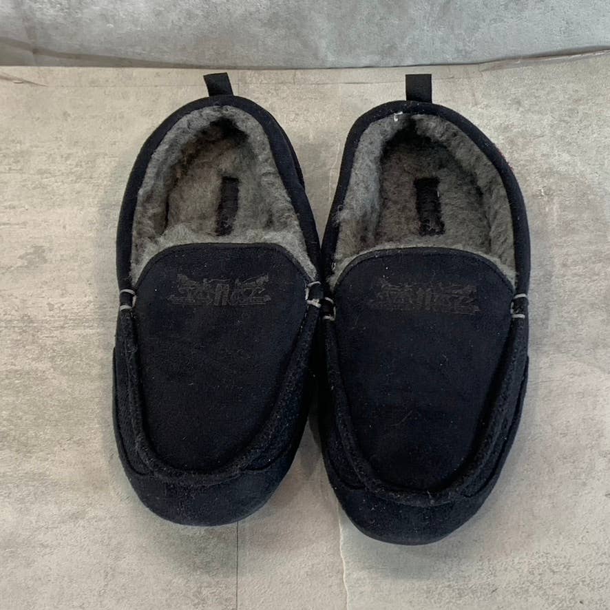 LEVI'S Men's Black Harlin 2 Microsuede Faux-Fur Venetian Slippers SZ M(8-9)