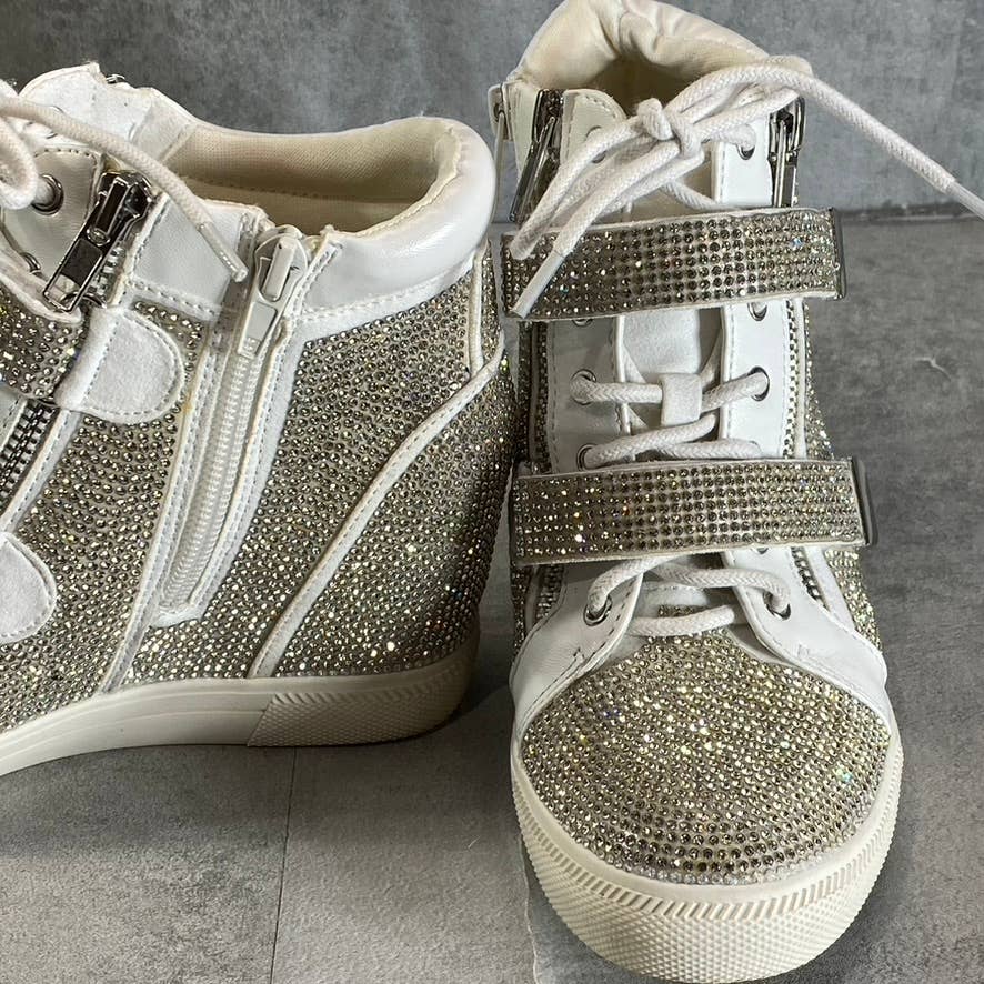 INC INTERNATIONAL CONCEPTS Women's Silver Rhinestone Embellished Debby Wedge