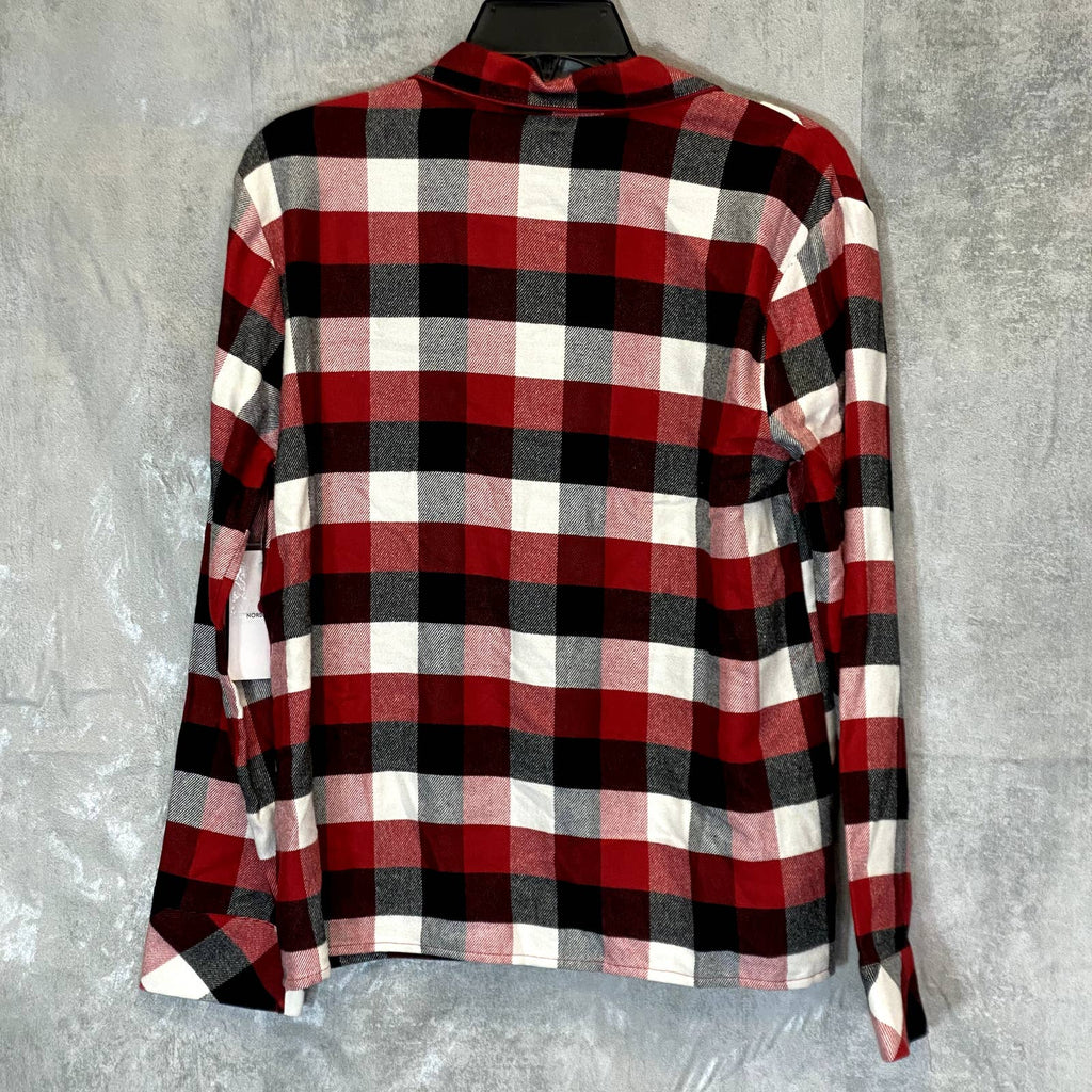 NORDSTROM Women's Red Chili August Check 2-Piece Button-Front Pull-on Pajama Set SZ S