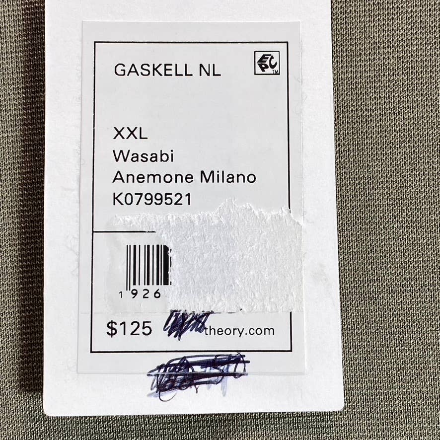 THEORY Men's Wassabi Gaskell NL Animone Milano Crewneck Long Sleeve T-Shirt SZ 2XL
