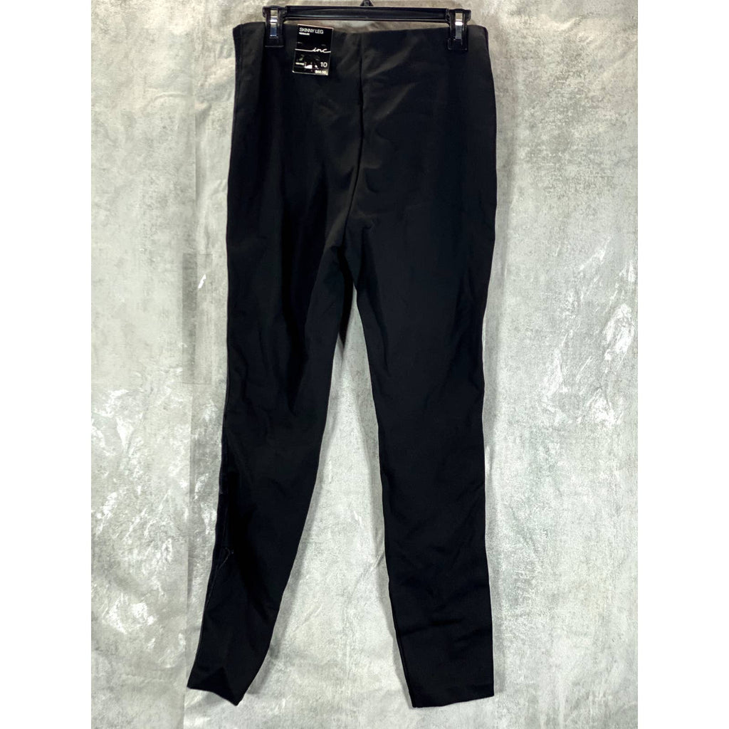 INC INTERNATIONAL CONCEPTS Women's Deep Black Skinny-Leg Ponte Pants SZ 10