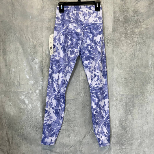 HARMONY BALANCE Women's Purple Marble Print Split Waist Pull-On Skinny Active Leggings SZ XS