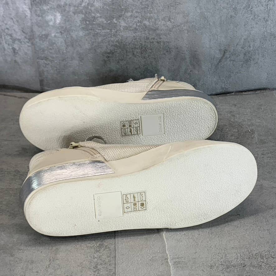 DOLCE VITA Women's Cream Zani Lace-Up Side-Zip Hi-Top Sneakers SZ 6.5