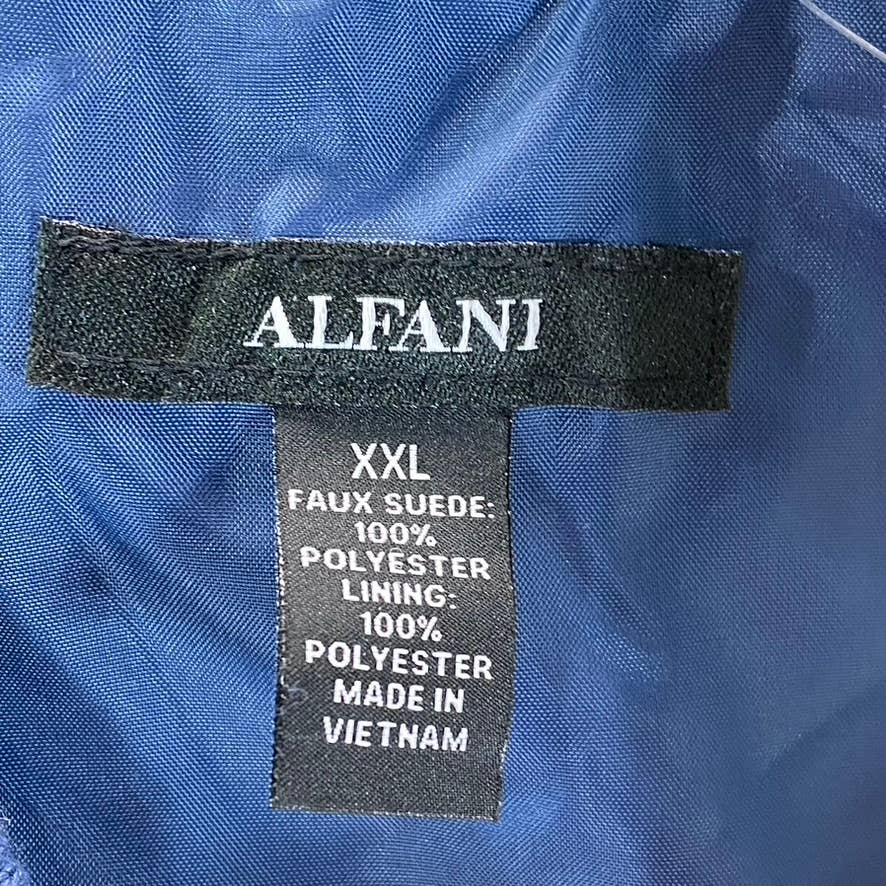 ALFANI Men's Blue Nite Escape Perforated Regular-Fit Full-Zip Bomber Jacket