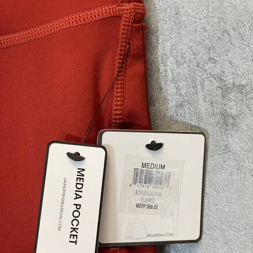 LAUNDRY By Shelli Segal Rust Textured High-Waist Stretch Pull-On Active Leggings SZ M