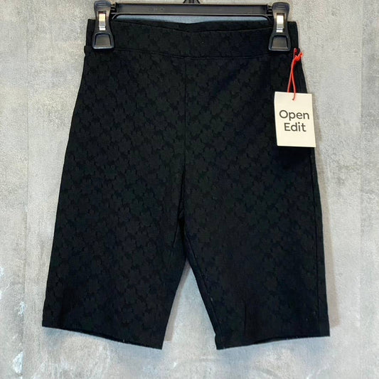 OPEN EDIT Women's Black Lace Pull-On Bike Shorts SZ S