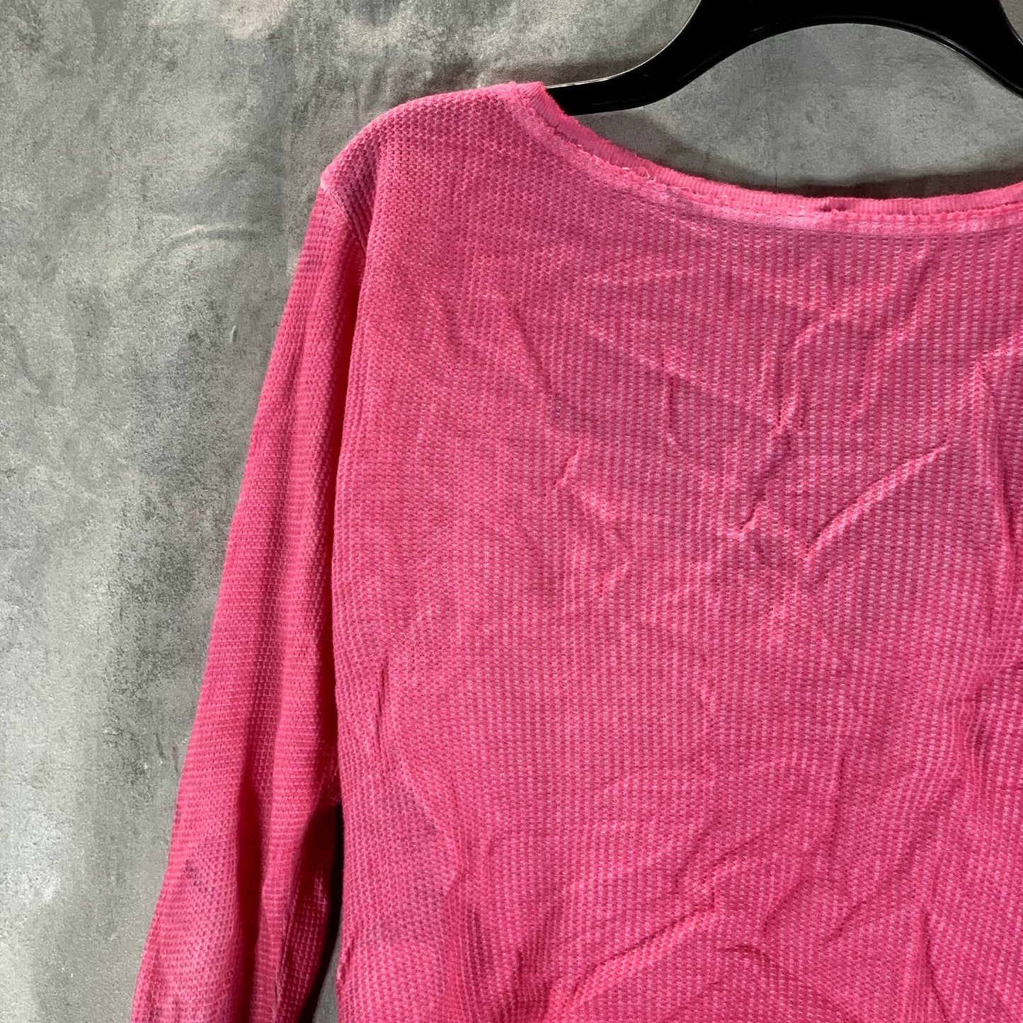 SUNDWOWN By Splendid Juniors' Hot Pink Solana Thermal Ribbed-Edge Top SZ M