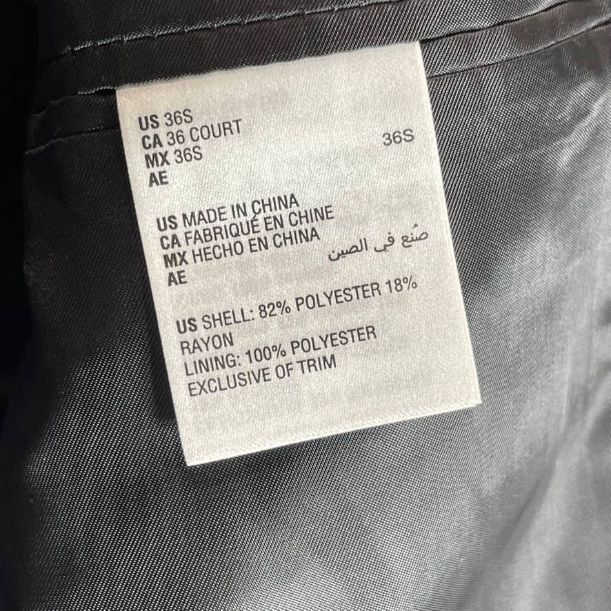 ALFANI Men's Black-Purple Floral Short Slim-Fit Stretch Two-Button Sport Coat