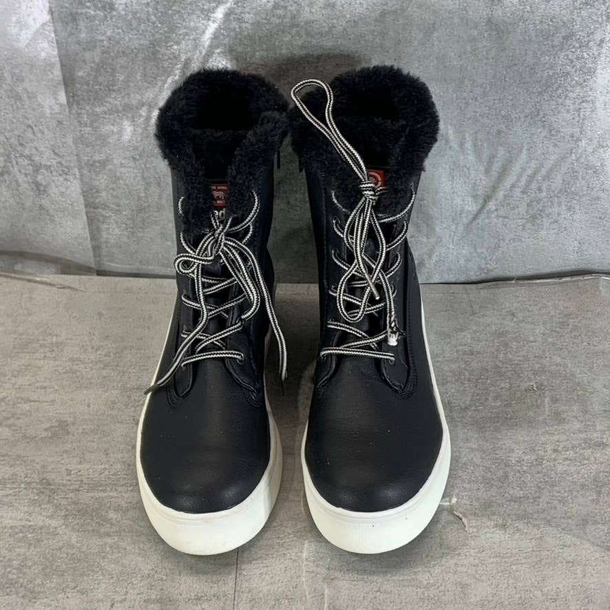 ECKO RED Women's Black Nomi Faux-Fur Lace-Up Platform Boots SZ 7