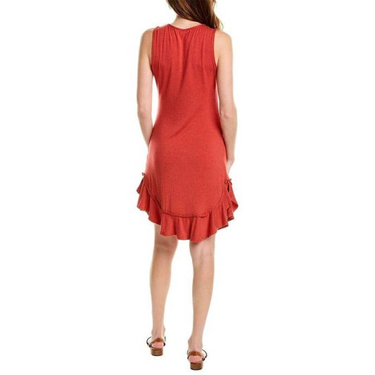 MAX STUDIO Women's Hscarlet Sleeveless Ruffled Hem Mini Dress SZ L