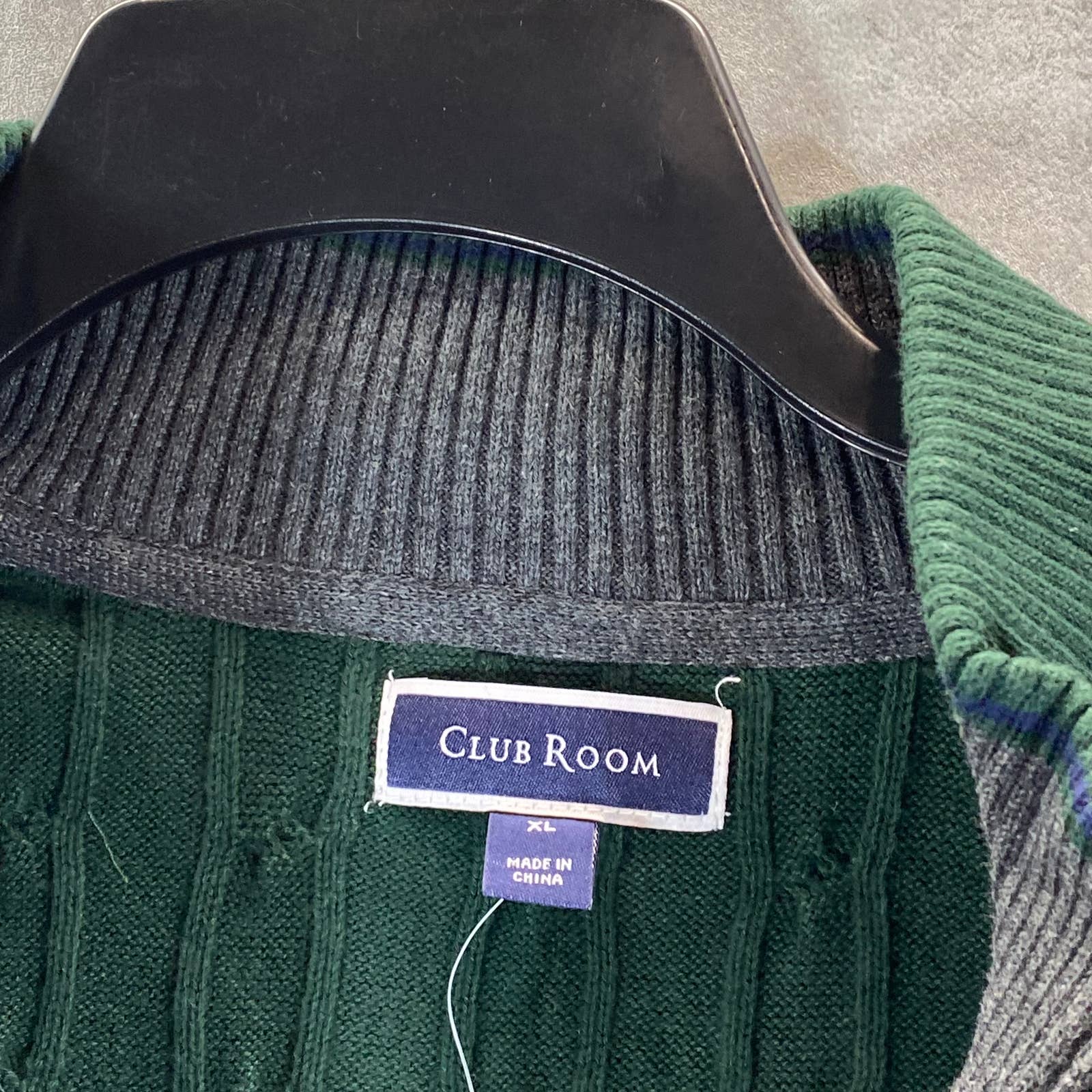 CLUB ROOM Men's Pine Grove Cable Knit Quarter-Zip Pullover Sweater SZ XL