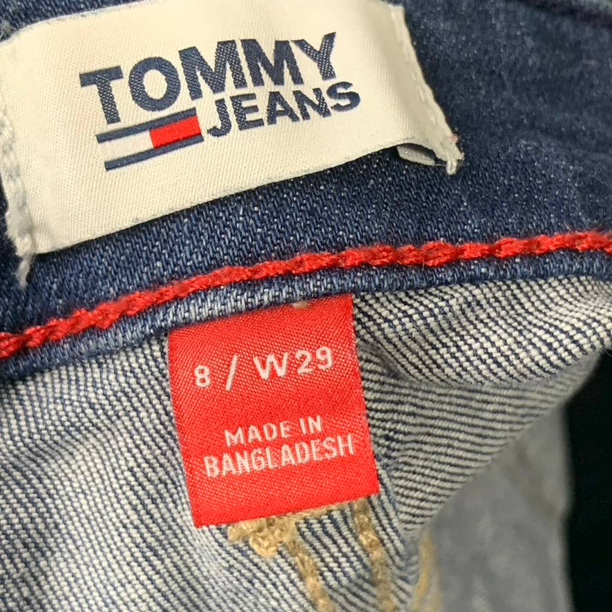 TOMMY JEANS Women's Boundary 5" Cuffed Faded Denim Shorts SZ 29