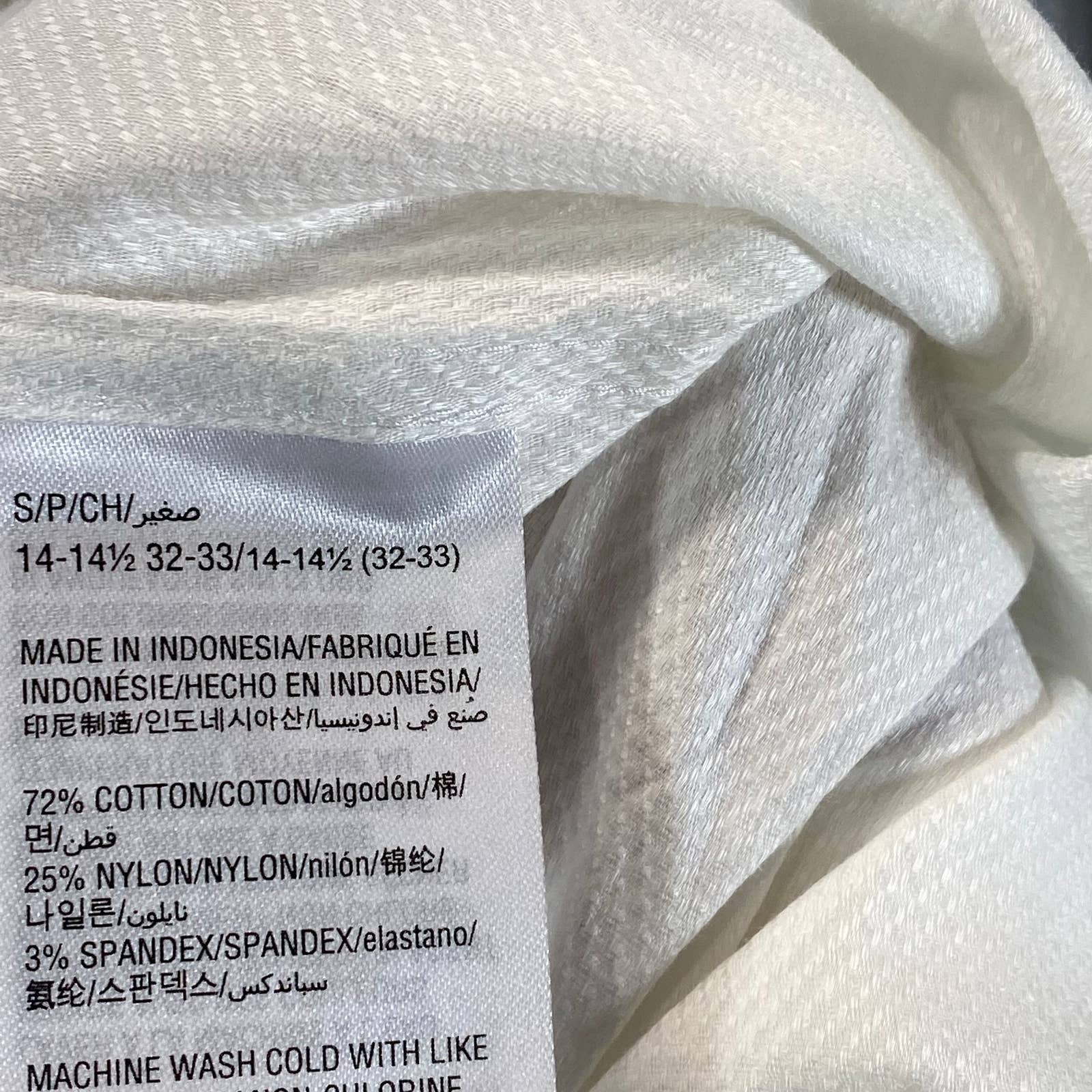 ALFANI Men's White Athletic-Fit Performance Stretch Twill Textured Shirt SZ S