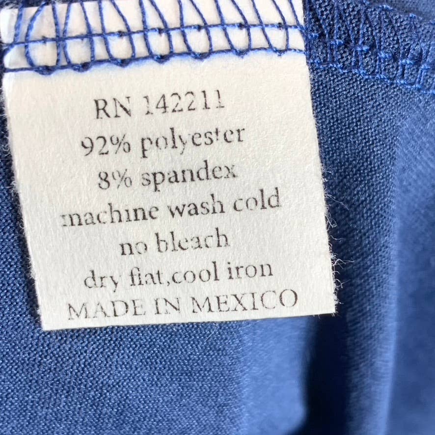 24SEVEN COMFORT APPAREL Women's Medium Blue Round-Neck Long-Sleeve Midi Dress