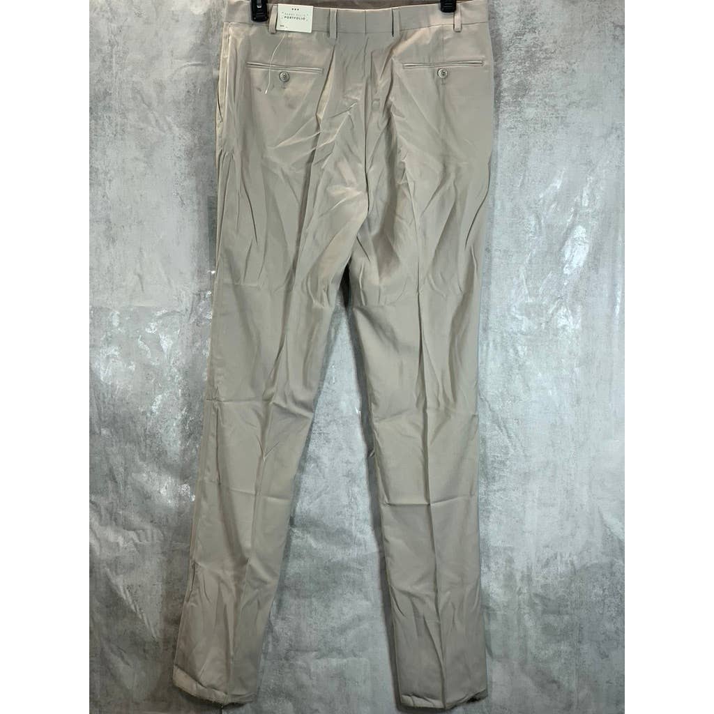 PERRY ELLIS PORTFOLIO Men's Toast Modern-Fit Flat Front Dress Pants SZ 36