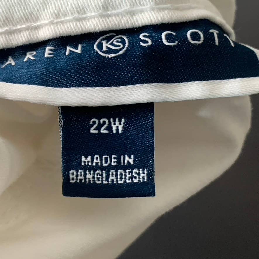 KAREN SCOTT Women's Plus Bright White Comfort-Waist Capri Pants SZ 22W