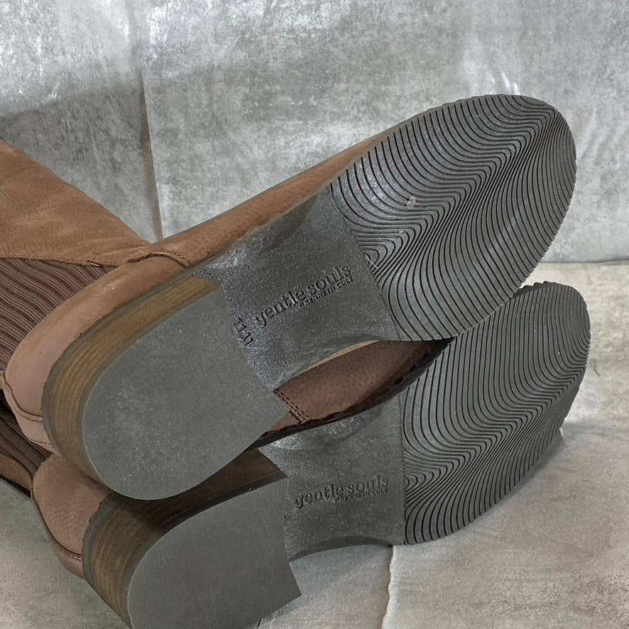 GENTLE SOULS By Kenneth Cole Women's Espresso Best Chelsea Zip-Up Tall Boot SZ11