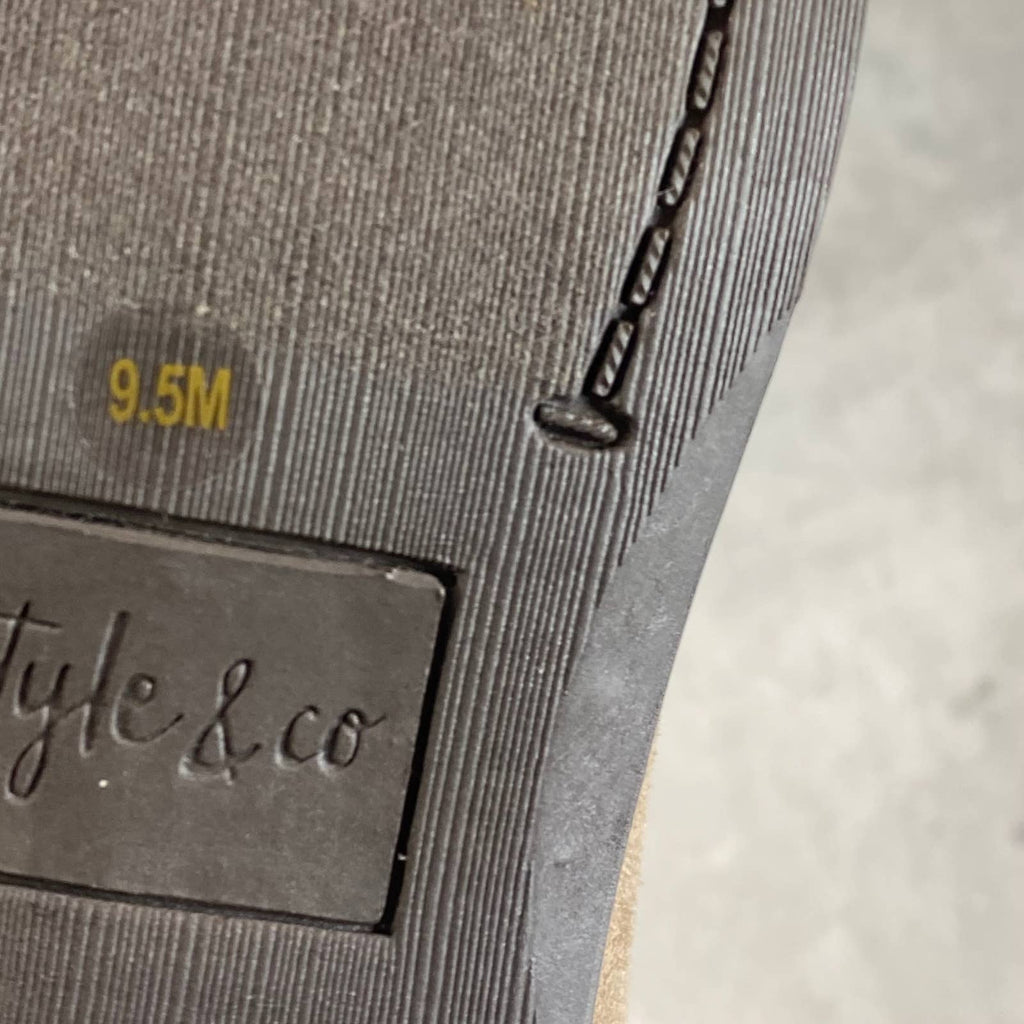 STYLE & CO Women's Taupe Micro Wileyy Almond-Toe Block Heel Ankle Booties SZ 9.5