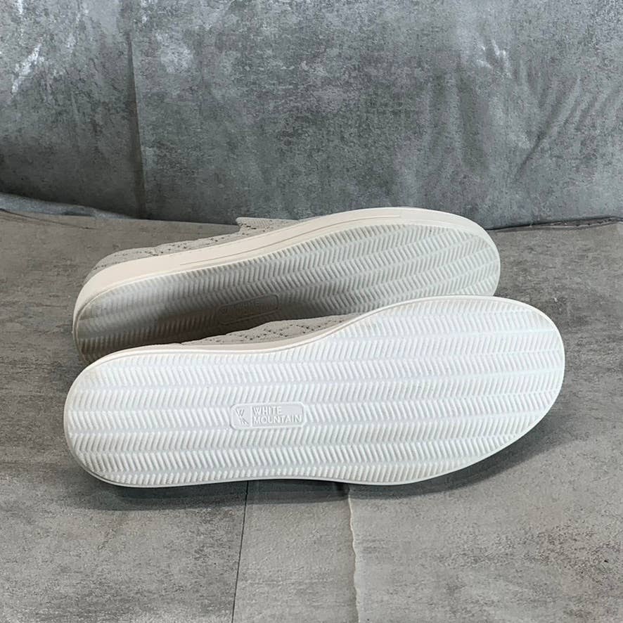 WHITE MOUNTAIN Women's Light Grey Fabric Quilted Utopia Slip-On Sneakers SZ 7.5