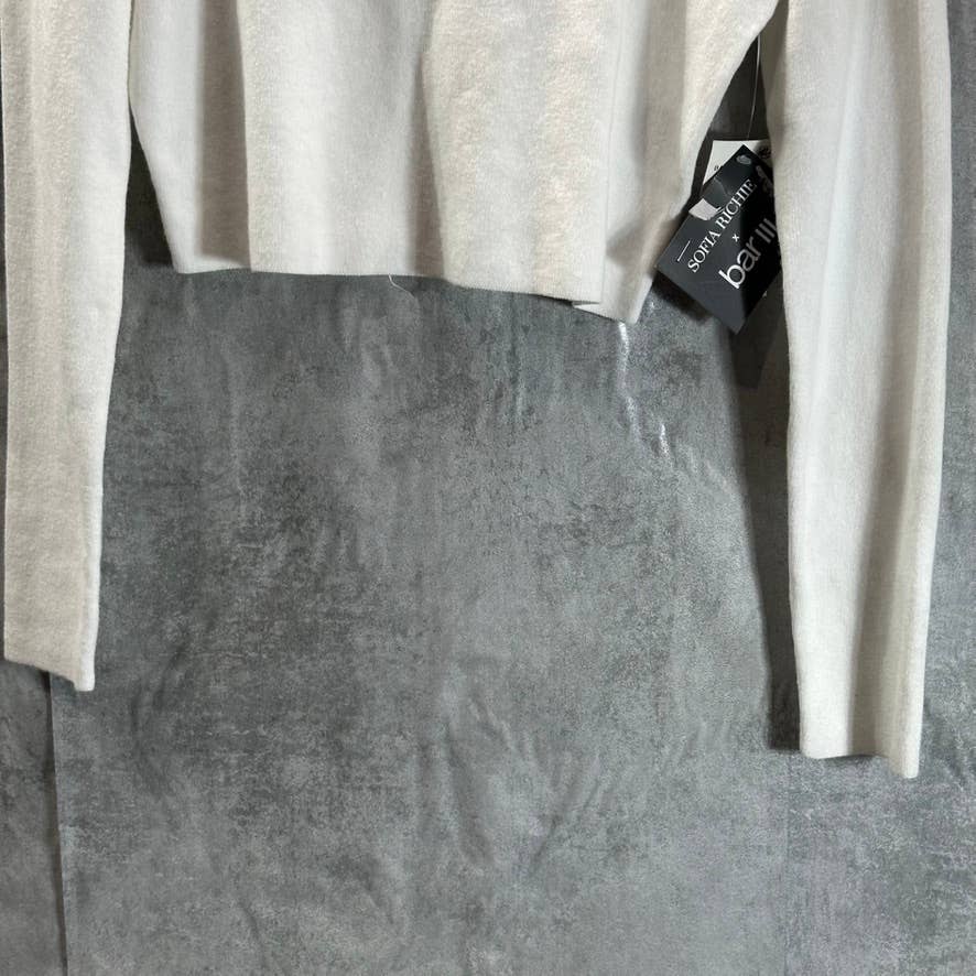 BAR III X Sofia Richie Women's Crop Mock-Neck Long-Sleeve Pullover Sweater SZ M