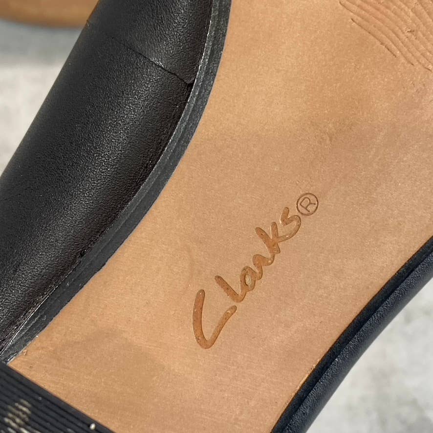 CLARKS COLLECTION Women's Black Combo Marilyn Sara Block-Heel Pumps SZ 6