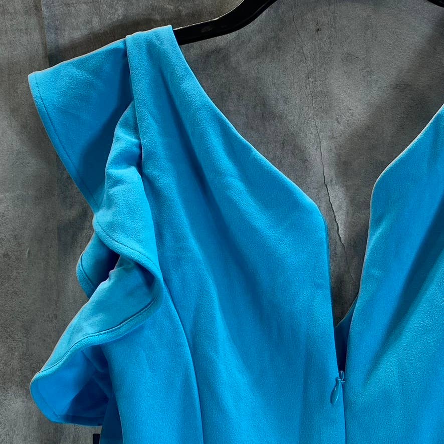 RACHEL RACHEL ROY Women's Shore Blue Ruffled-Sleeve Pocket Cropped Jumpsuit SZXL