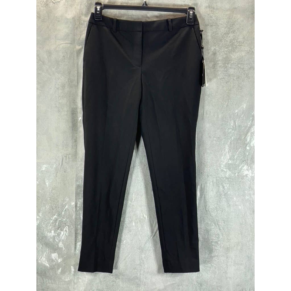 DKNY Women's Petite Black Solid Mid-Rise Essex Skinny-Leg Dress Pants SZ 4P