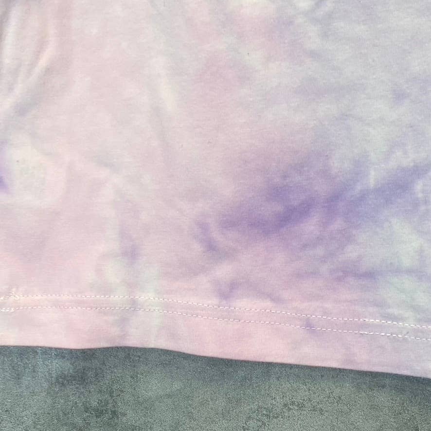 CODE MODE Women's Pink Tie-Dye Crewneck Short Sleeve Oversized Crop Top SZ XS