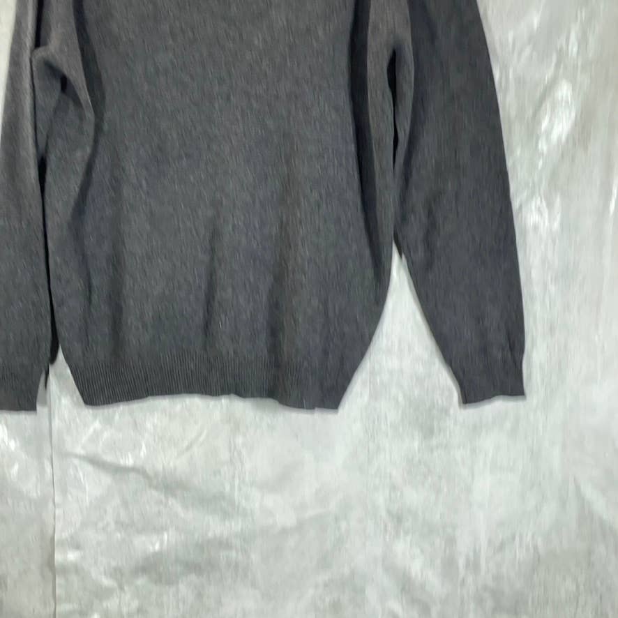 CLUB ROOM Men's Charcoal Cashmere V-Neck Long-Sleeve Pullover Sweater SZ L