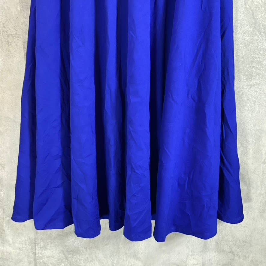 MSK Women's Blue Scoopneck Fit & Flare Midi Tank Pull-On Casual Dress SZ M