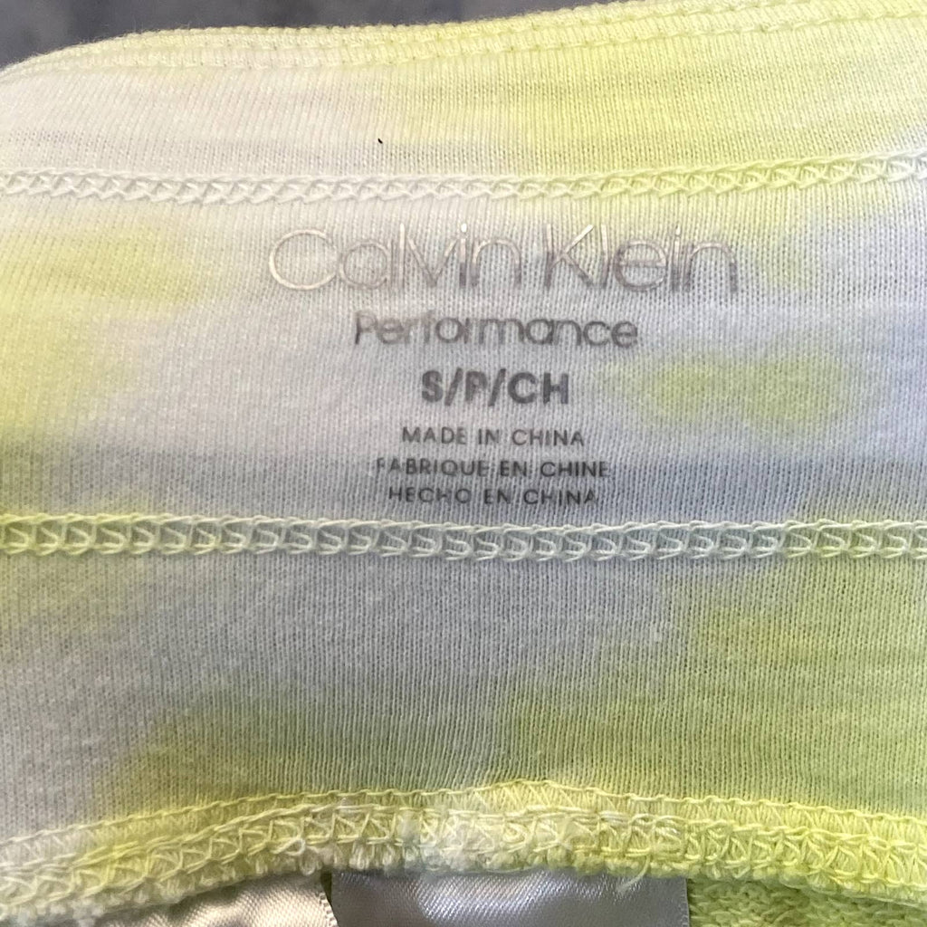 CALVIN KLEIN Women's Yellow Sunburst Tie-Dye Pull-On Drawstring Jogger Pants SZ S