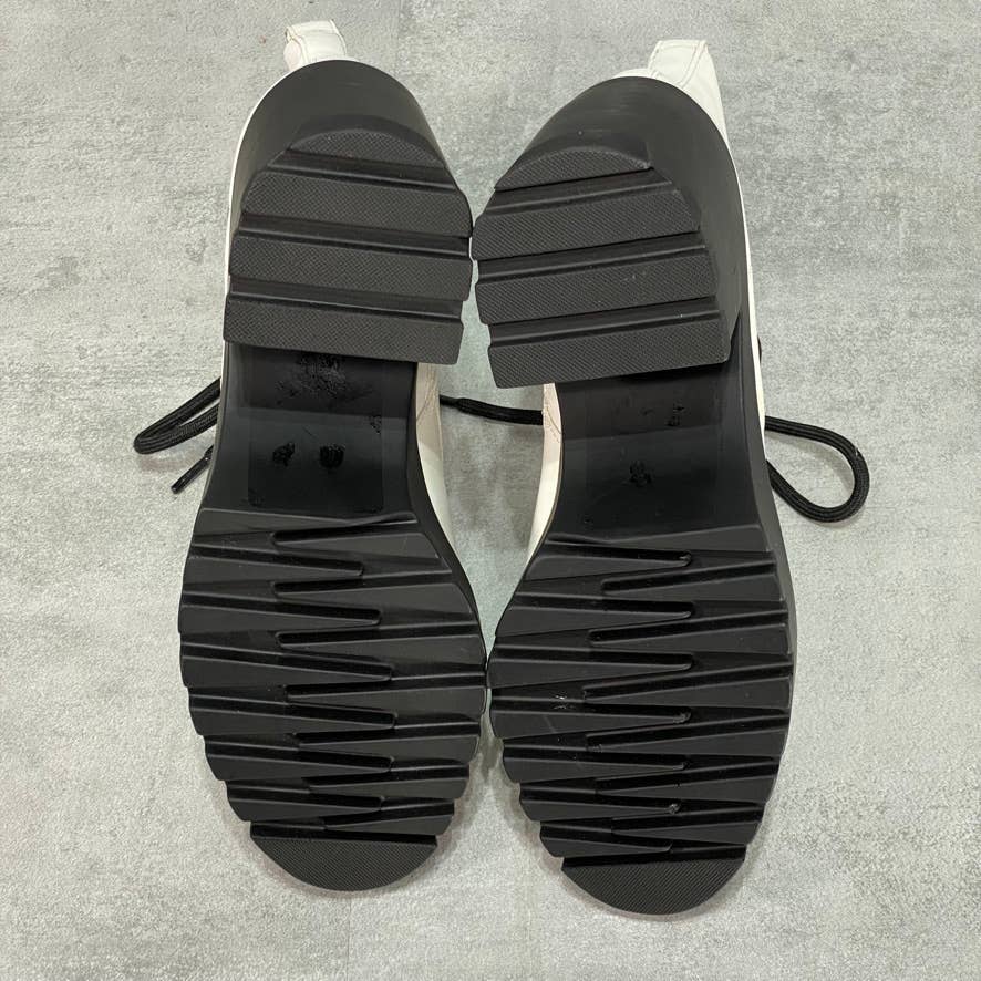 BP. White Taylor Block Heel Combat Boots SZ 7.5