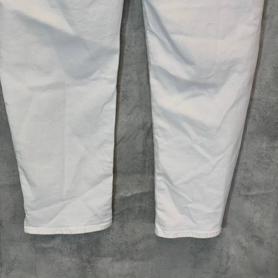 NYDJ Curves 360 Women's Optic White Slim-Straight Side-Slit Ankle Jeans SZ 18
