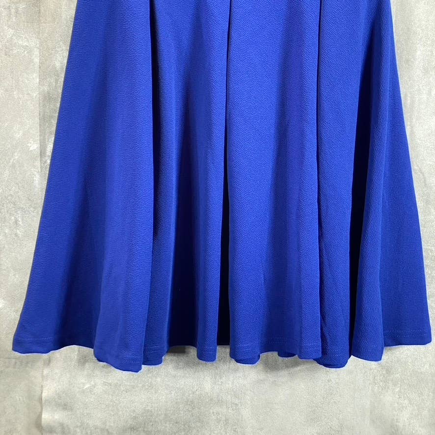 WHITE MARK Women's Royal Blue Scoop-Neck Sleeveless Fit & Flare Mini Dress SZ L