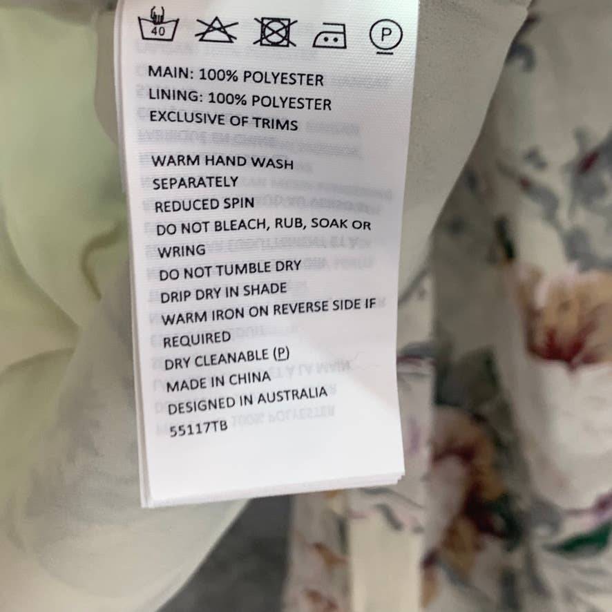 BARDOT Ivory Floral Ruffled V-Neck Long Sleeve Top SZ 6/S