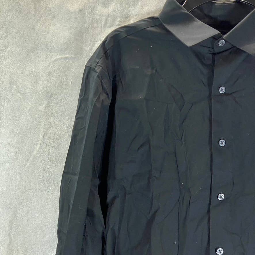 ALFANI Men's Black Slim-Fit Performance Stretch Solid Button-Up Dress Shirt SZXL