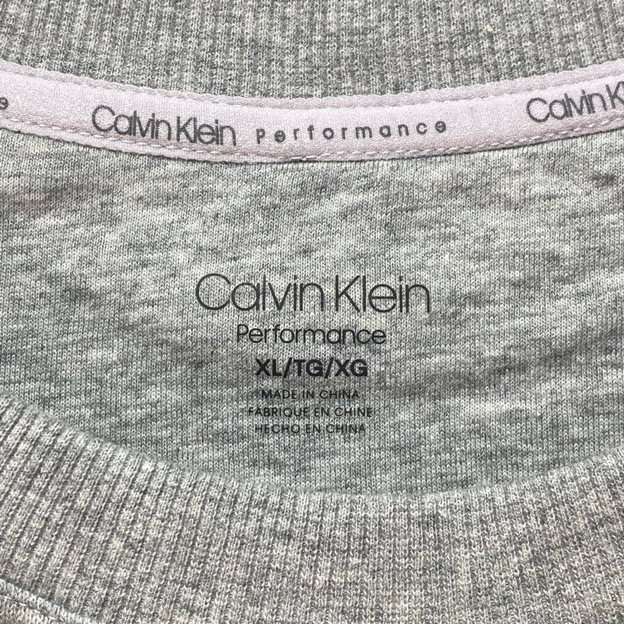 CALVIN KLEIN PERFORMANCE Grey Long Sleeve Tie-Back Top SZ XL