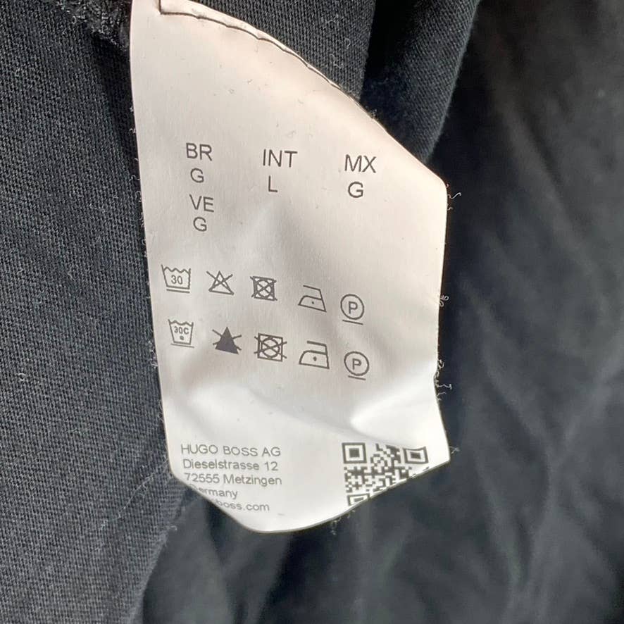 HUGO HUGO BOSS Men's Black Regular-Fit Crewneck Reverse Logo T-Shirt SZ L