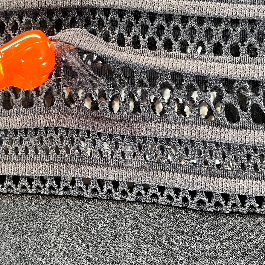 MICHAEL MICHAEL KORS Women's Deep Black Mixed-Mesh Short-Sleeve Mini Dress SZ M