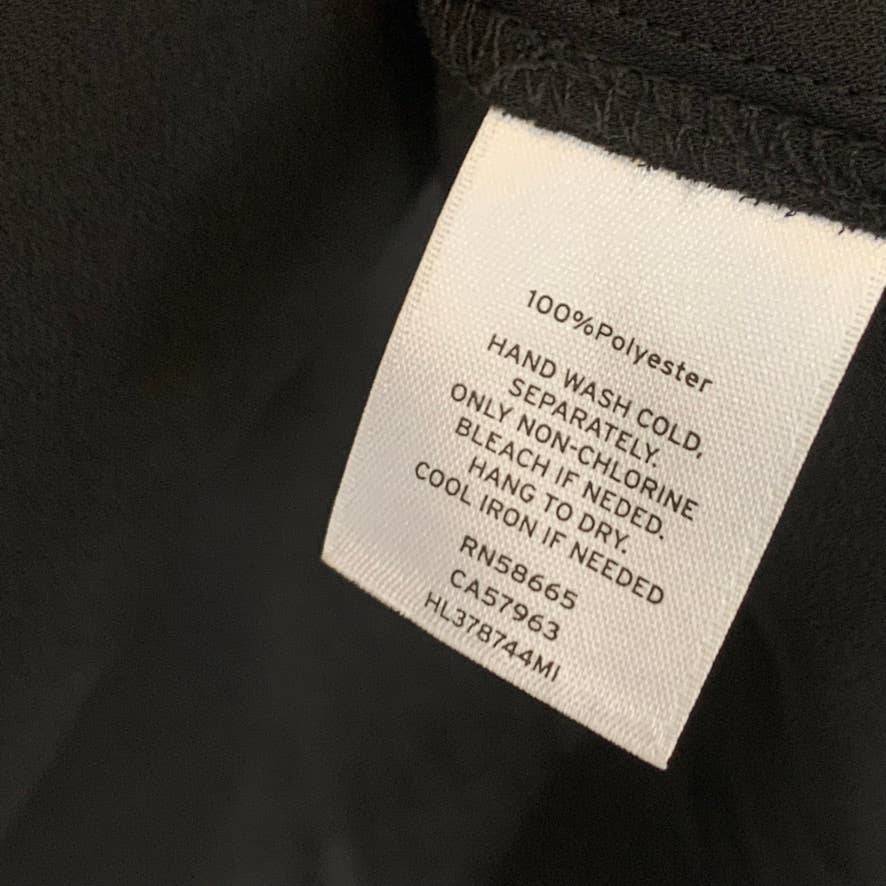 TROUVE Solid Black Lace-Up Wrap Long Sleeve Blouse SZ M